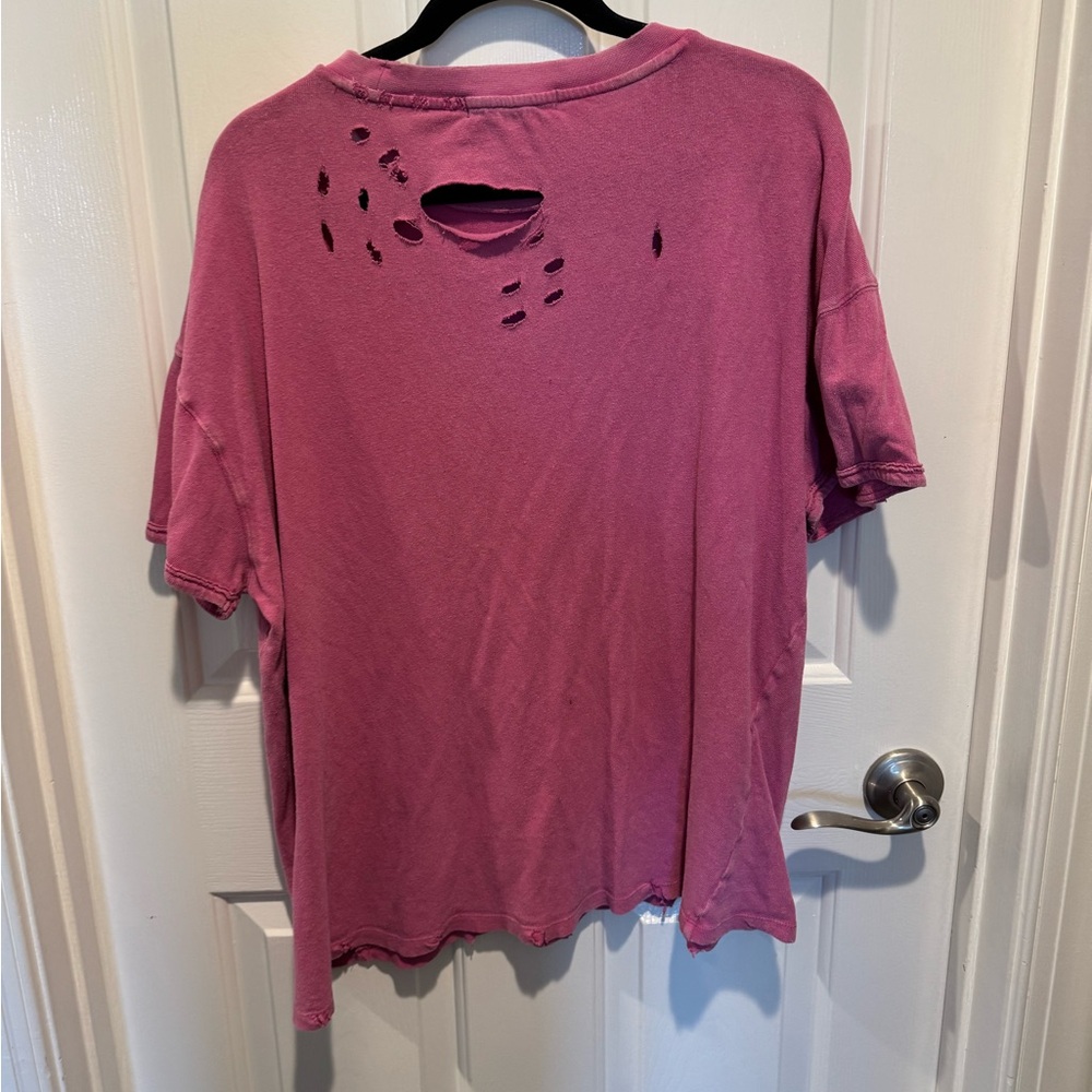 We The Free Pink Distressed Pocket Tee Size L - Picture 13 of 14